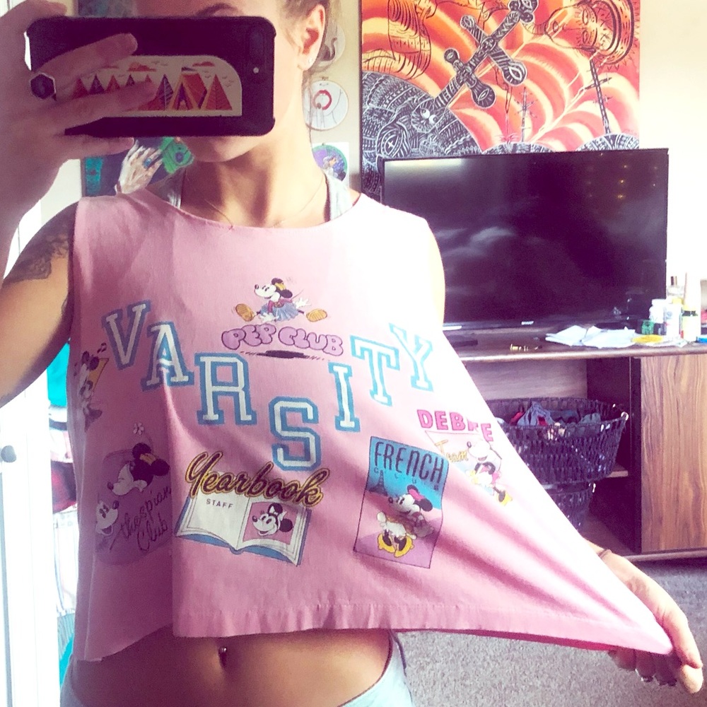 RARE VTG 80s Disney Minnie Mouse Crop Top🎀
